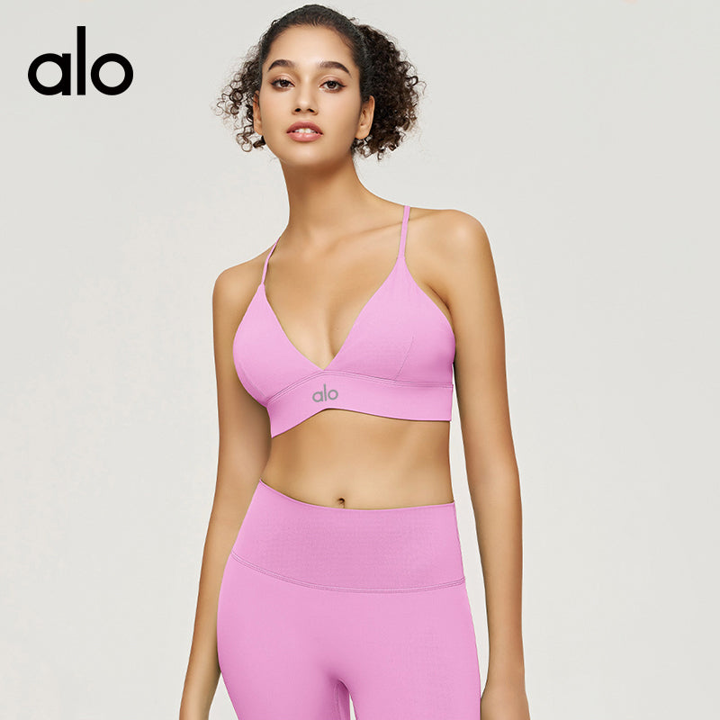 Aloyoga Stretchable Anti-Vibration Yoga Back Support Bra with Straps - Sensual Running Fitness Sexy Back Supportive Bra