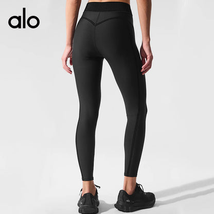 Aloyoga Bare Sensation Beautiful Back Fitness Bra Peach Butt Yoga Pants High-Waist Tapered Hip-High Fitness Set