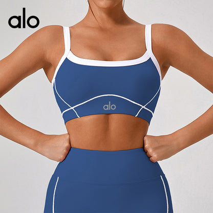 Alo Yoga Bare Sensation Sports Bra for Women - Shockproof, High-Strength, Fine Shoulder Straps, Beautiful Back Yoga Top