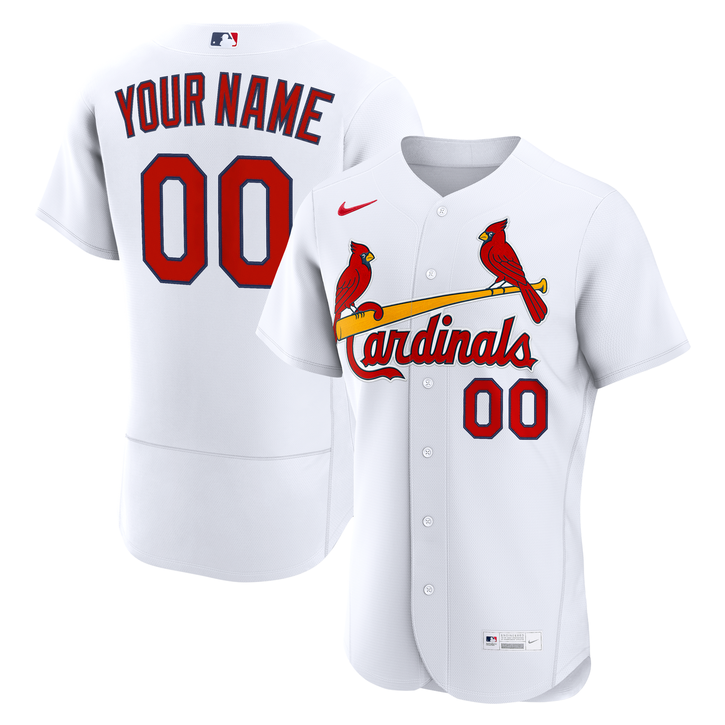 St. Louis Cardinals Nike Home Authentic Custom Jersey - White
