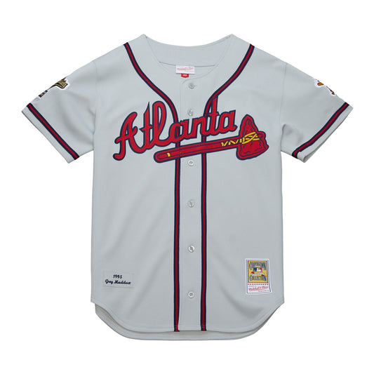 Greg Maddux Atlanta Braves Mitchell &amp;amp; Ness 1995 Throwback Authentic Jersey - Gray