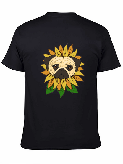 Pug Sunflower Graphic T-Shirt
