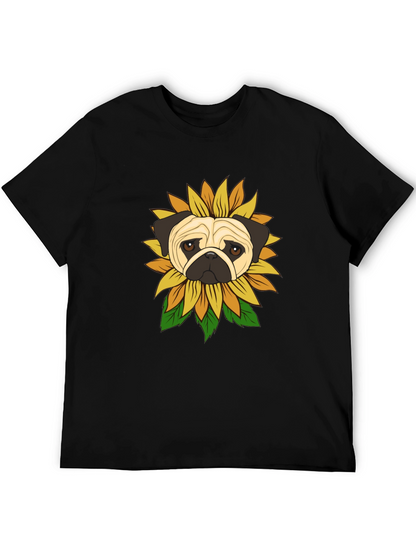 Pug Sunflower Graphic T-Shirt