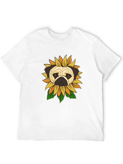 Pug Sunflower Graphic T-Shirt