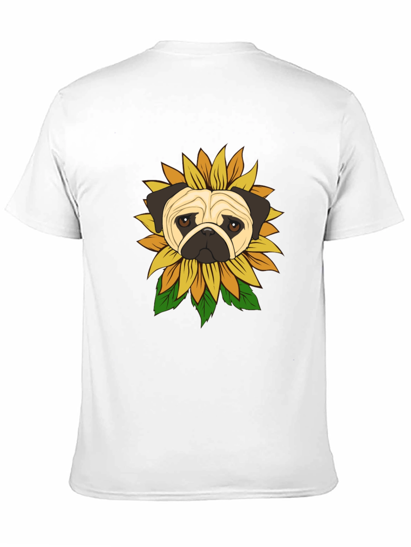 Pug Sunflower Graphic T-Shirt