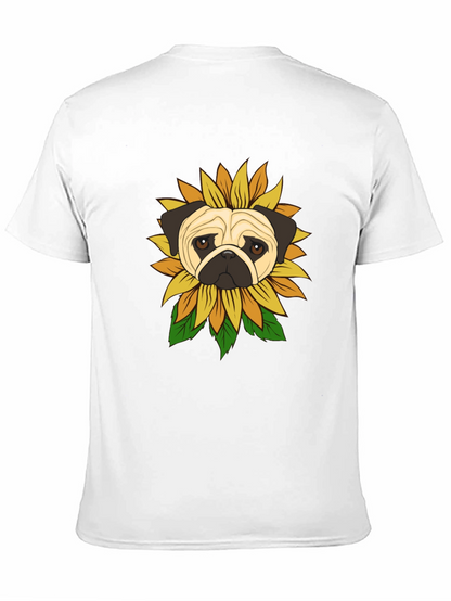 Pug Sunflower Graphic T-Shirt
