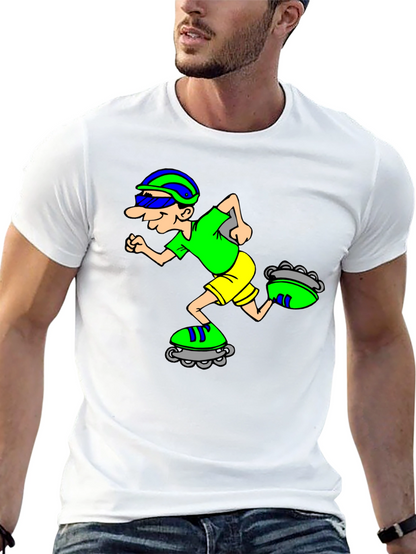 Cartoon Inline Skater Graphic Tee - Black