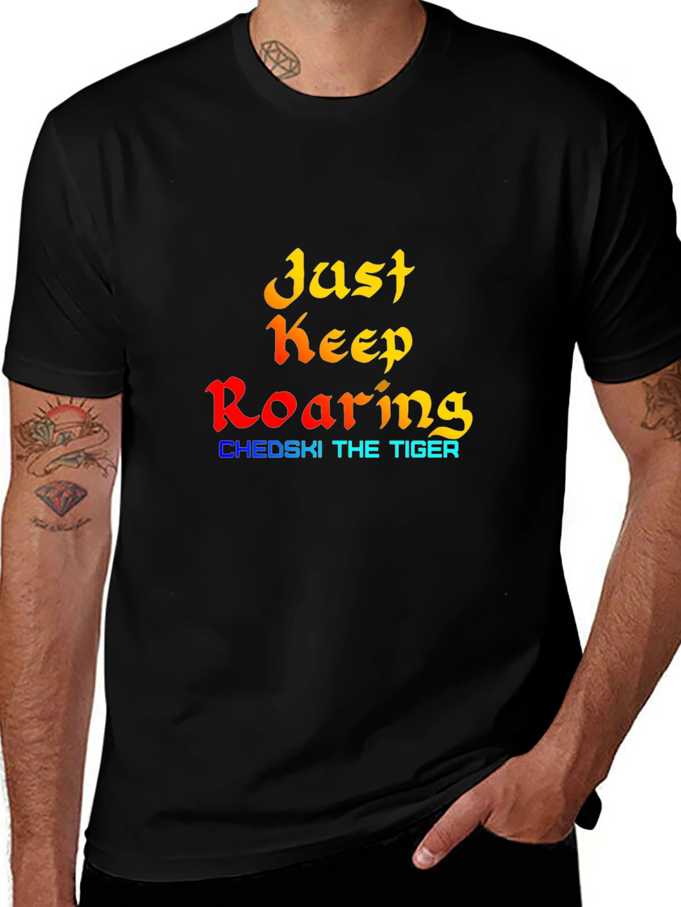 Just Keep Roaring - Black Graphic Tee