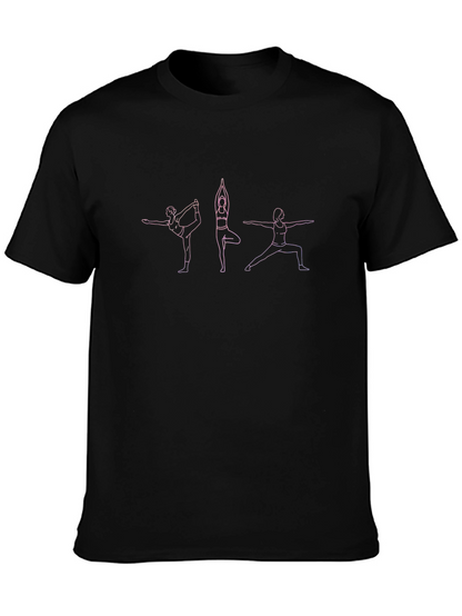 Yoga Pose Graphic Tee - Black