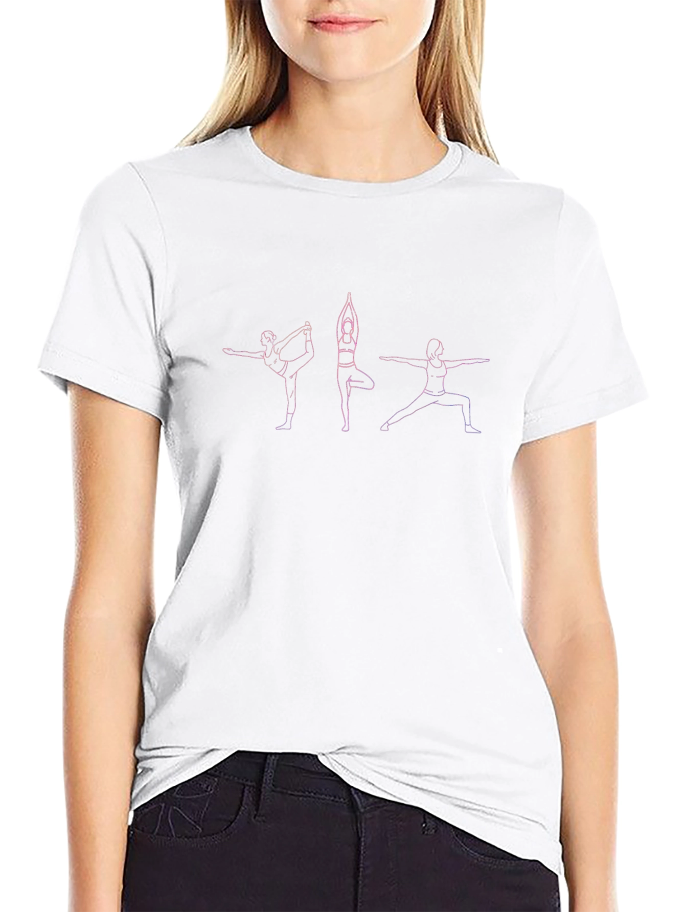 Yoga Pose Graphic Tee - Black