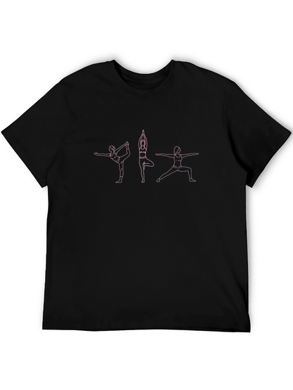 Yoga Pose Graphic Tee - Black