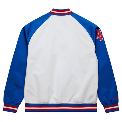 Hank Aaron Atlanta Braves Mitchell &amp;amp; Ness Cooperstown Collection Legends Lightweight Satin Raglan Full-Snap Jacket - White/Royal