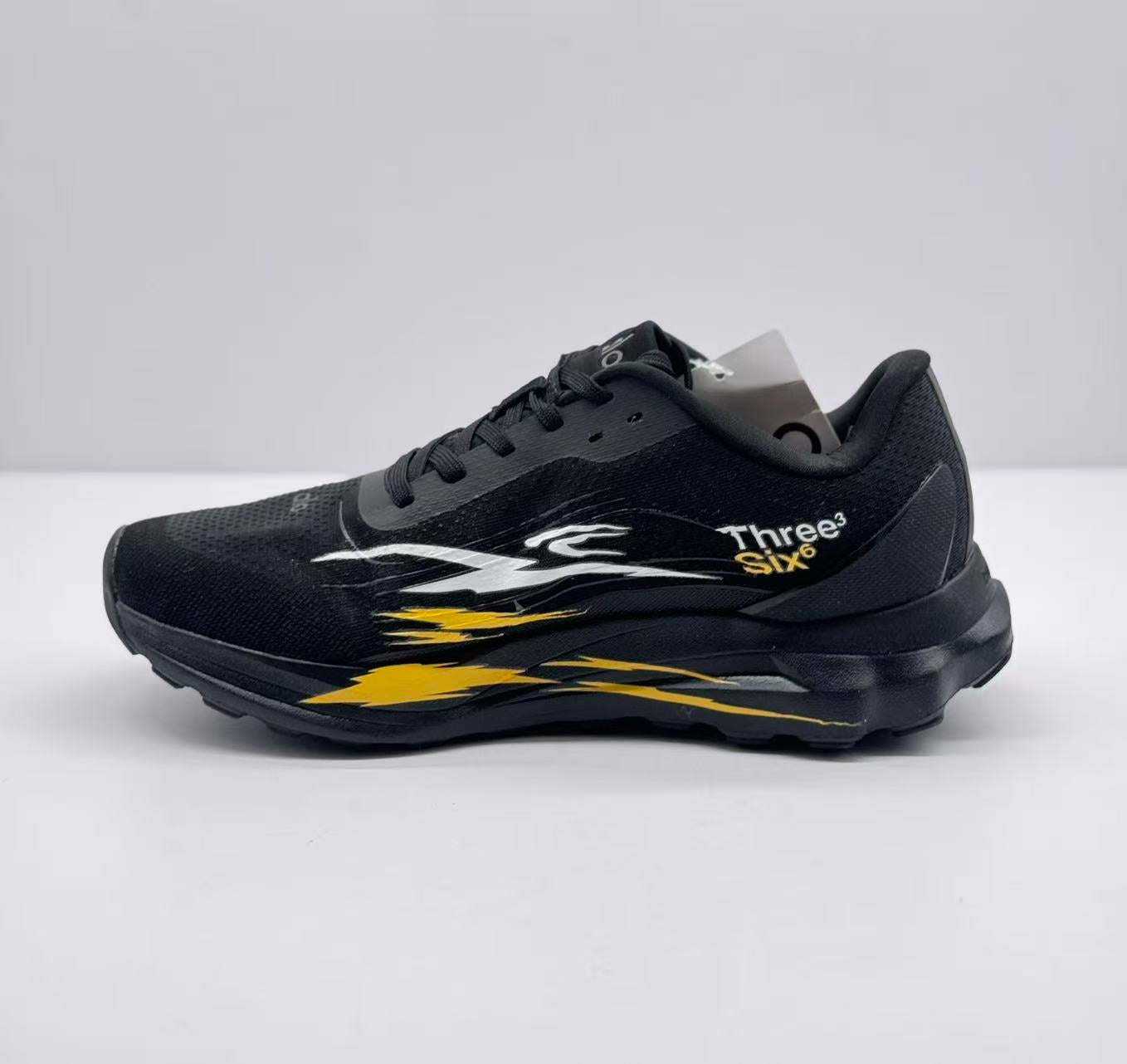 ALO running Blackyellow graffiti shoes