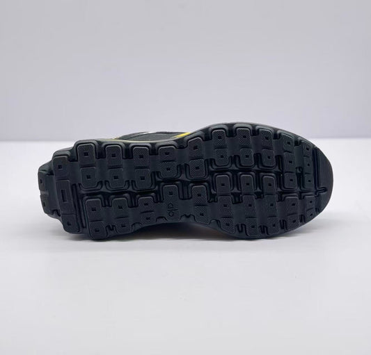 ALO running Blackyellow graffiti shoes