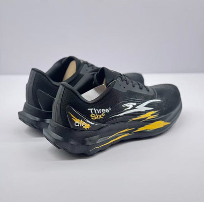 ALO running Blackyellow graffiti shoes