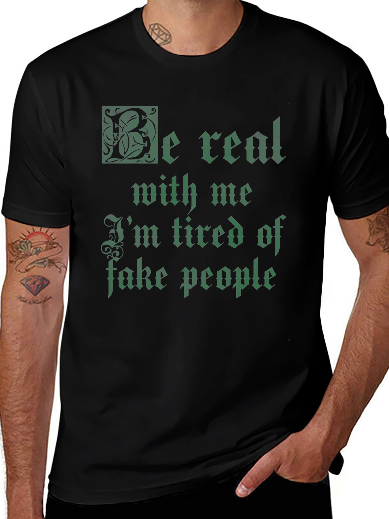 Be Real Mens Graphic T-Shirt