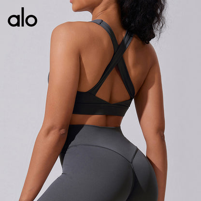 Aloyoga Bare Sensation Sports Bra with High Elasticity Yoga Backpiece for Outdoor Fitness and Sports