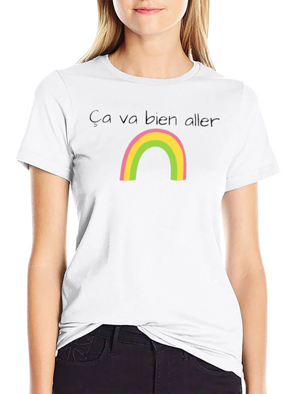 Ça Va Bien Aller Rainbow Black T-Shirt
