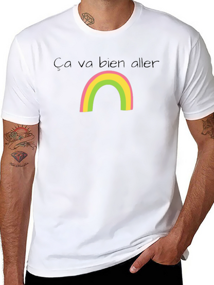 Ça Va Bien Aller Rainbow Black T-Shirt