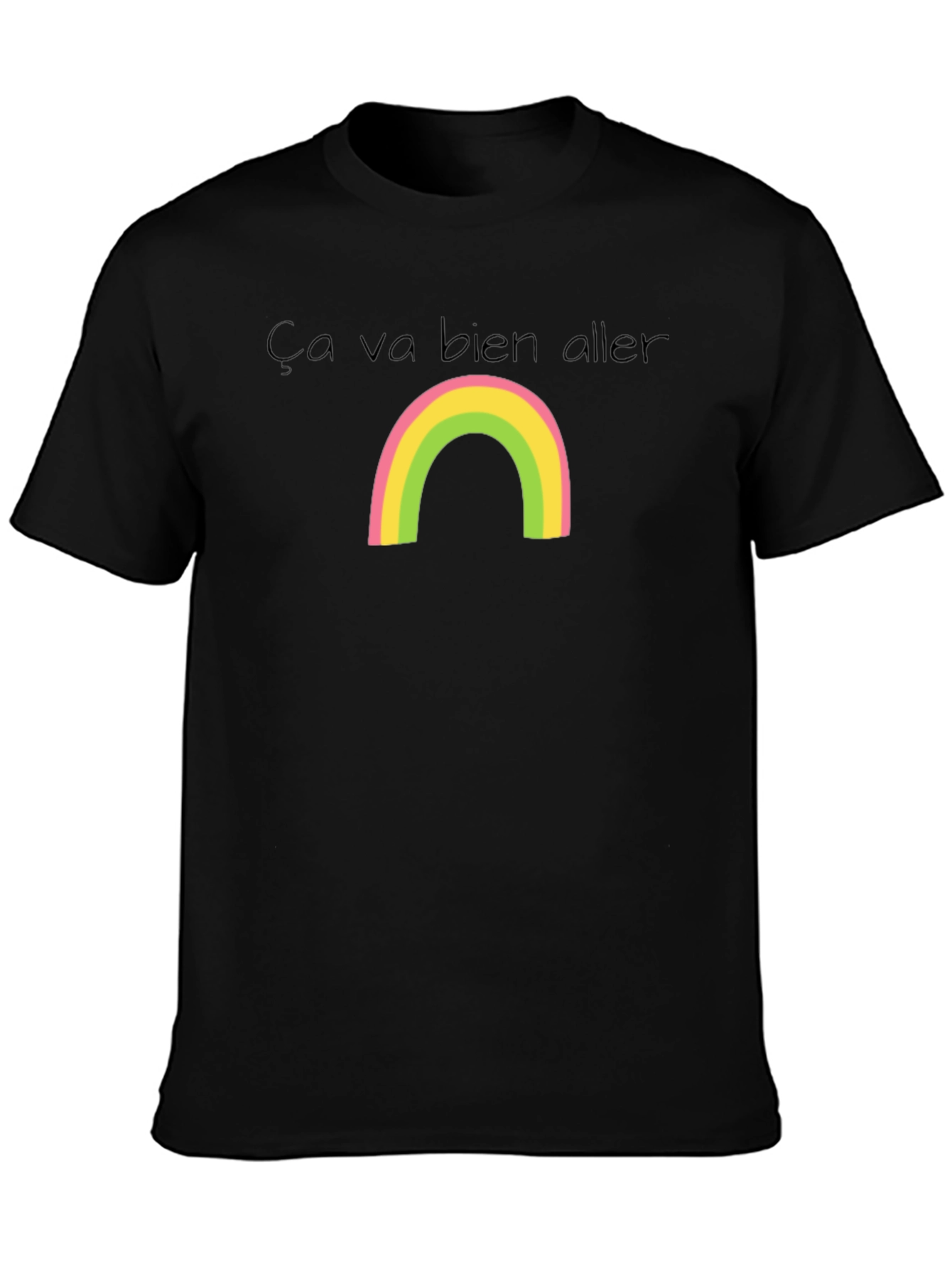 Ça Va Bien Aller Rainbow Black T-Shirt