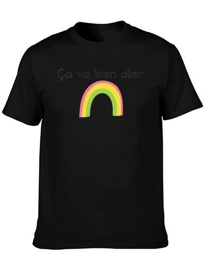 Ça Va Bien Aller Rainbow Black T-Shirt