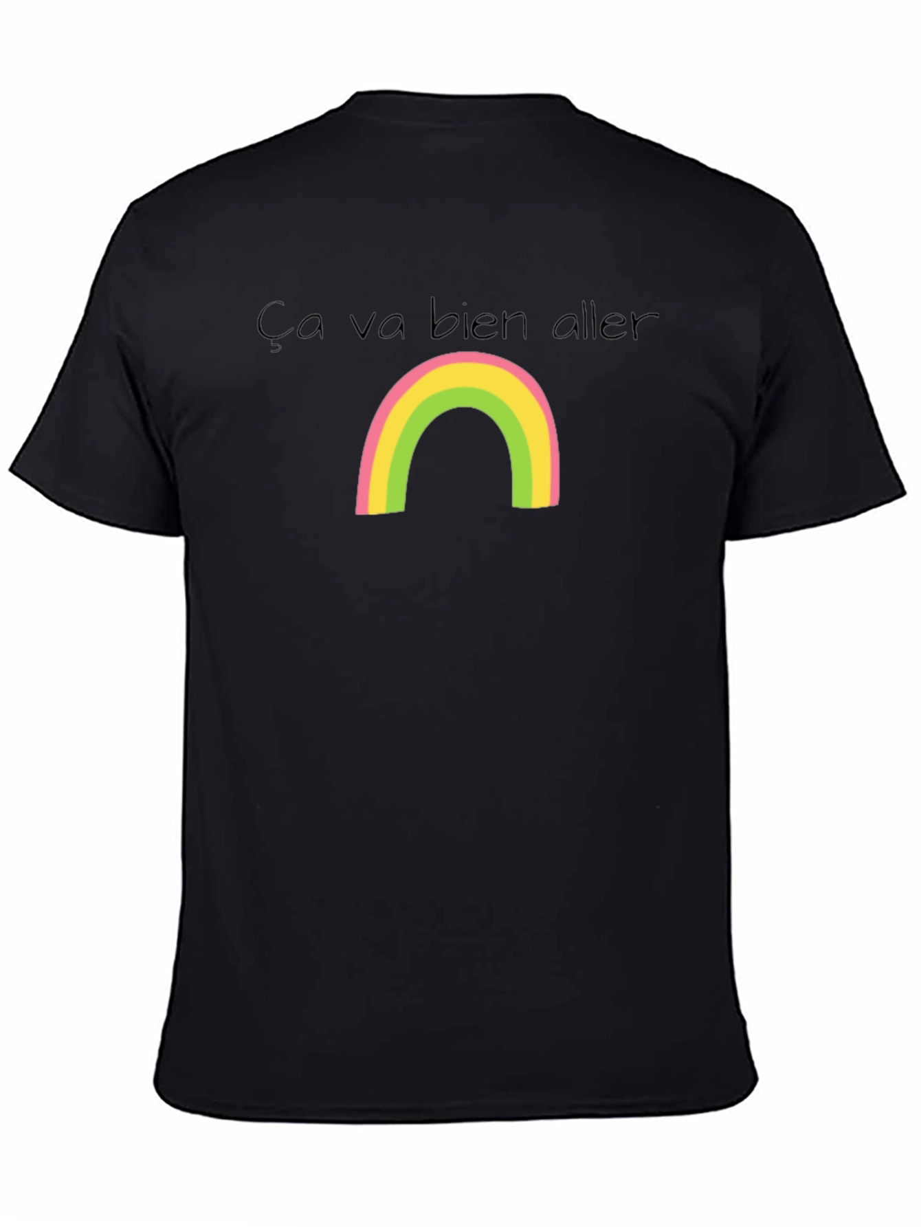 Ça Va Bien Aller Rainbow Black T-Shirt