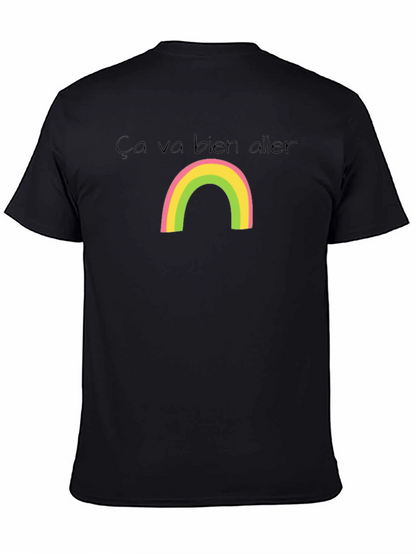 Ça Va Bien Aller Rainbow Black T-Shirt