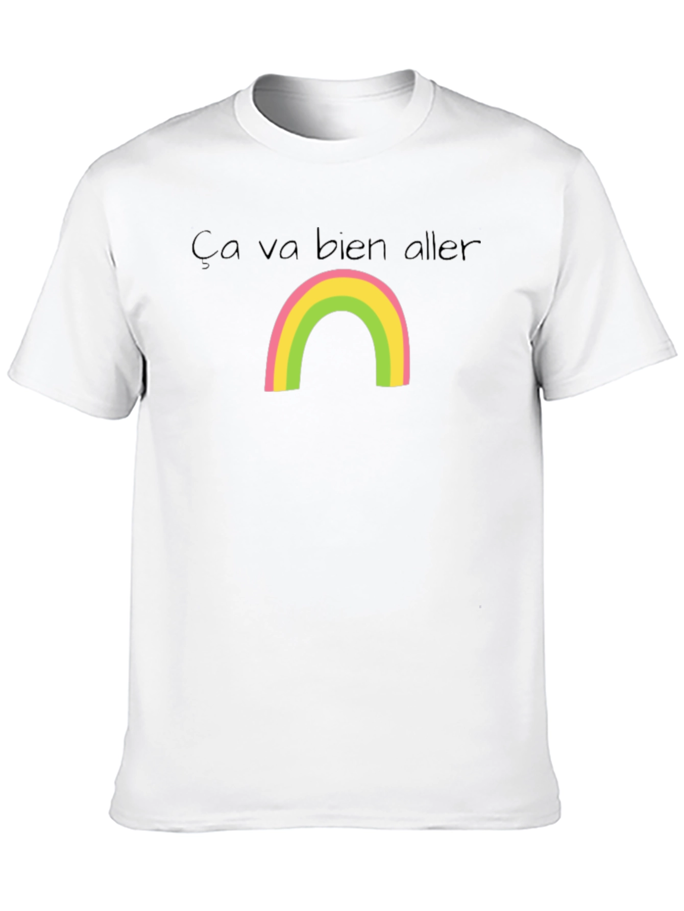 Ça Va Bien Aller Rainbow Black T-Shirt