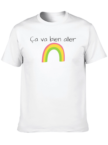 Ça Va Bien Aller Rainbow Black T-Shirt