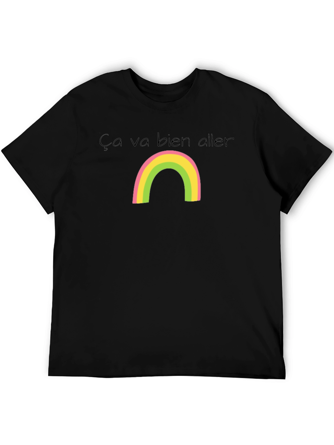 Ça Va Bien Aller Rainbow Black T-Shirt