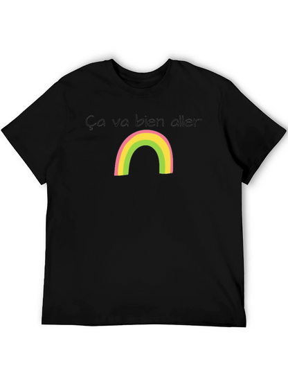 Ça Va Bien Aller Rainbow Black T-Shirt