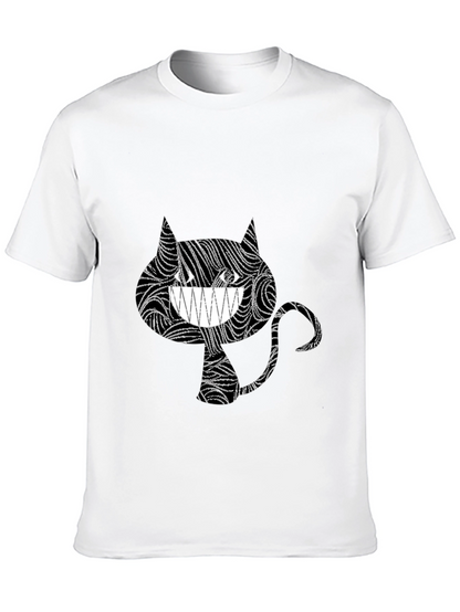 Abstract Cheshire Cat Graphic Tee - Black
