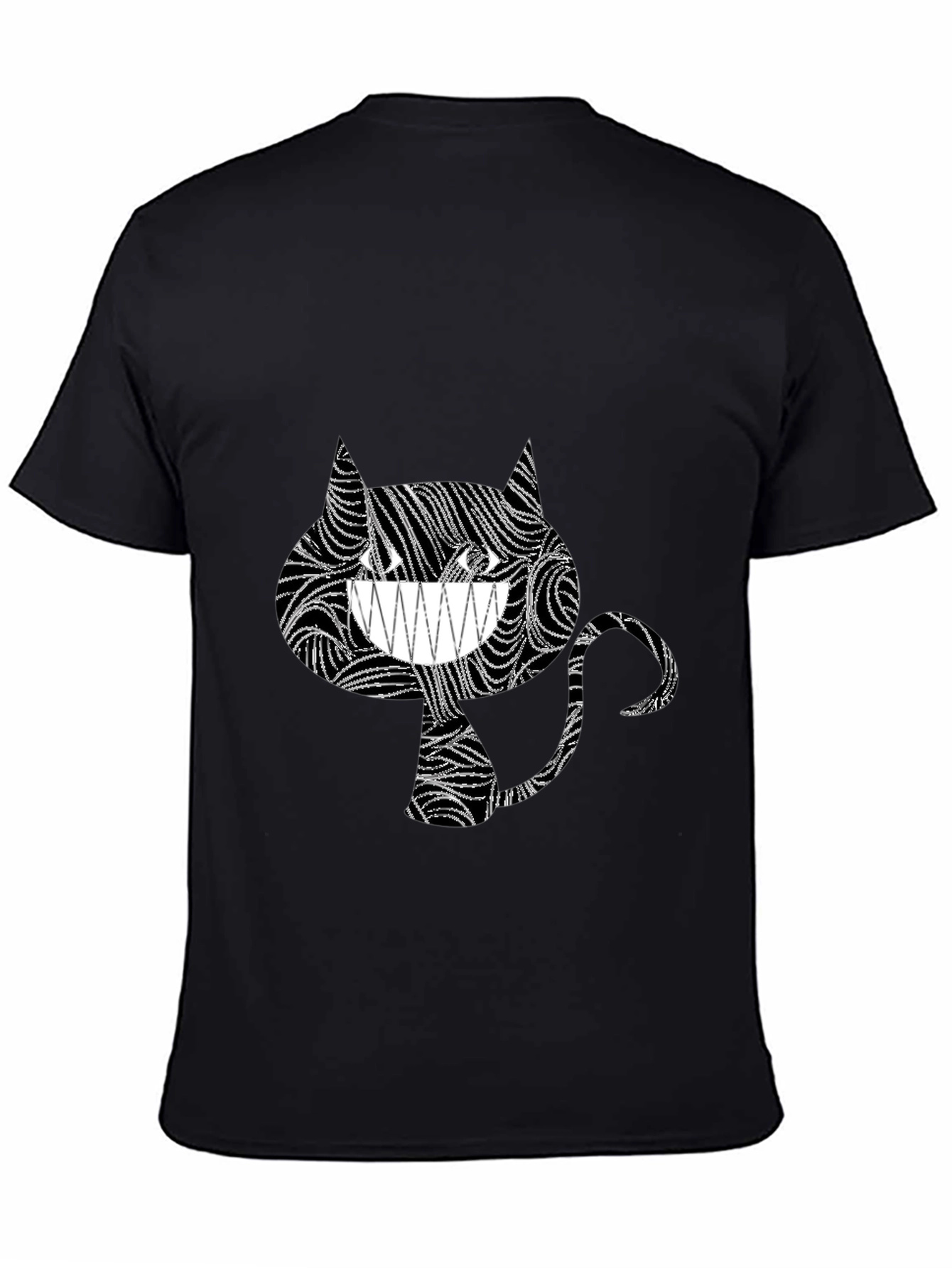 Abstract Cheshire Cat Graphic Tee - Black