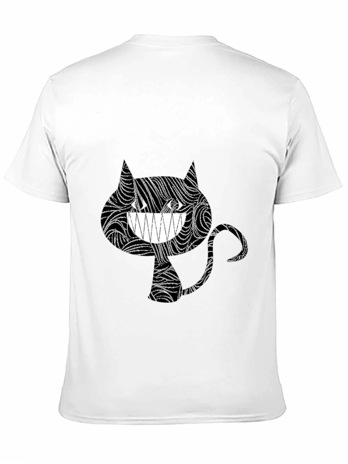 Abstract Cheshire Cat Graphic Tee - Black