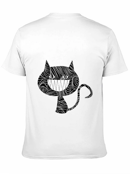 Abstract Cheshire Cat Graphic Tee - Black