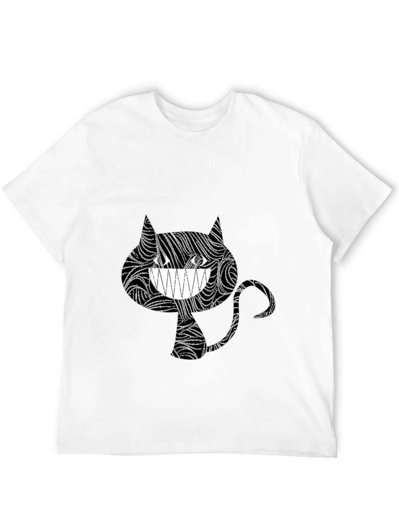 Abstract Cheshire Cat Graphic Tee - Black