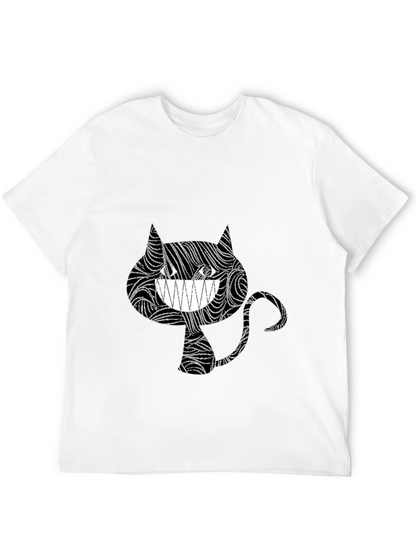 Abstract Cheshire Cat Graphic Tee - Black