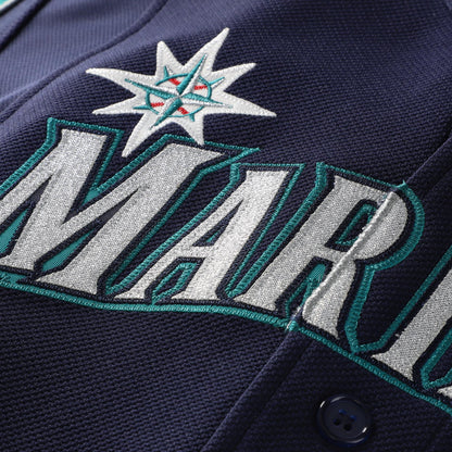 Ichiro Suzuki Seattle Mariners Mitchell &amp;amp; Ness 2006 Cooperstown Mesh Batting Practice Button-Up Jersey - Navy
