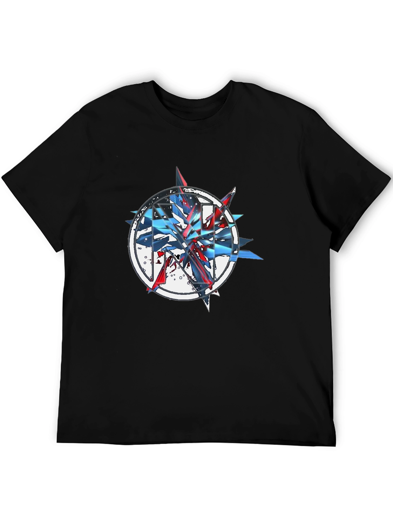 Abstract Graphic Print Black T-Shirt