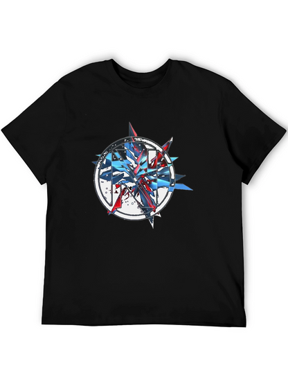 Abstract Graphic Print Black T-Shirt