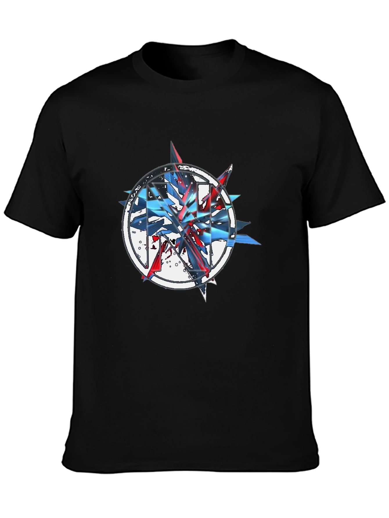 Abstract Graphic Print Black T-Shirt