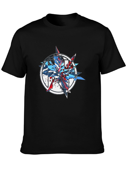 Abstract Graphic Print Black T-Shirt