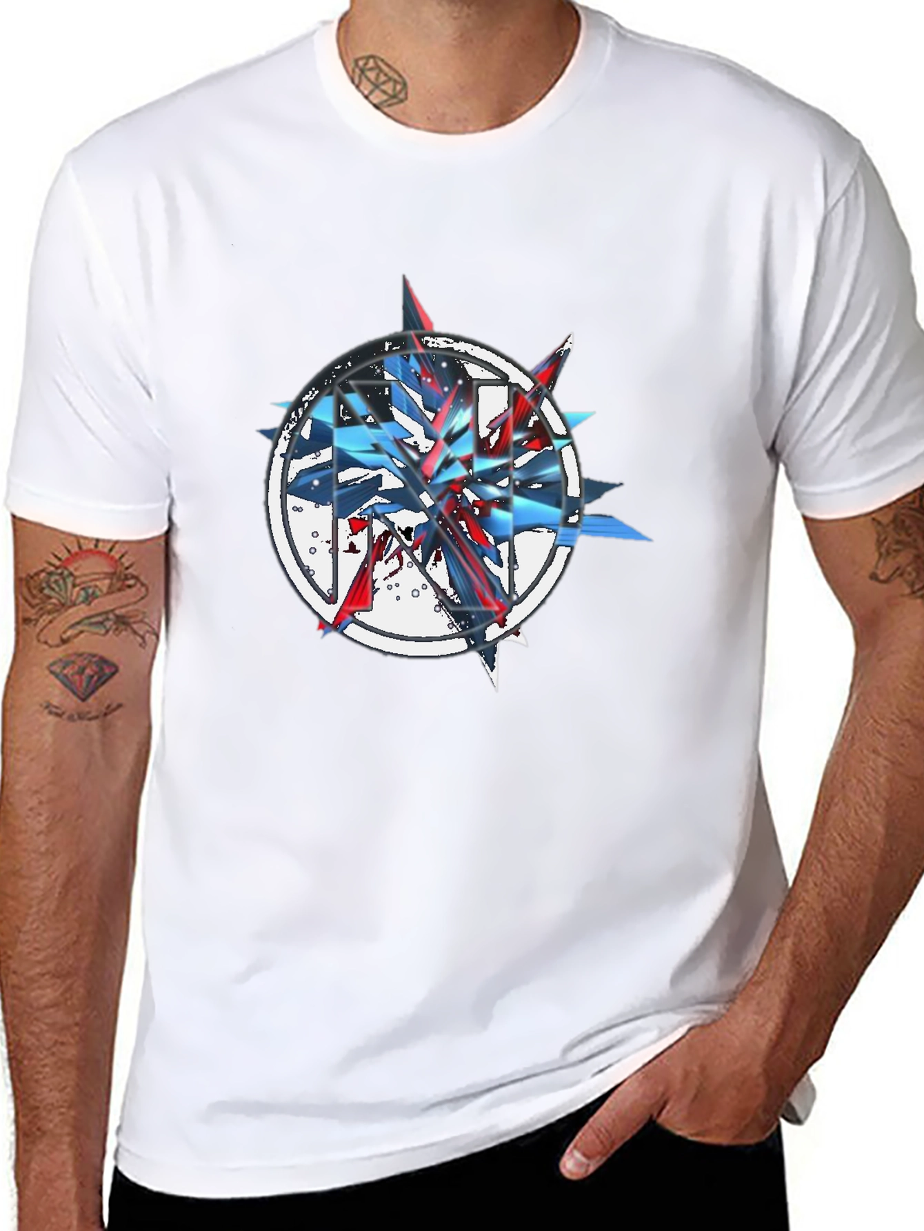 Abstract Graphic Print Black T-Shirt