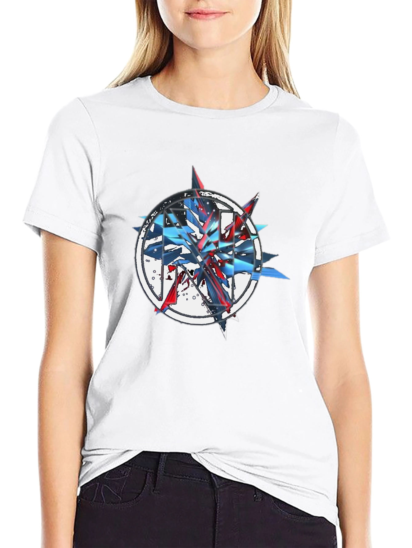 Abstract Graphic Print Black T-Shirt