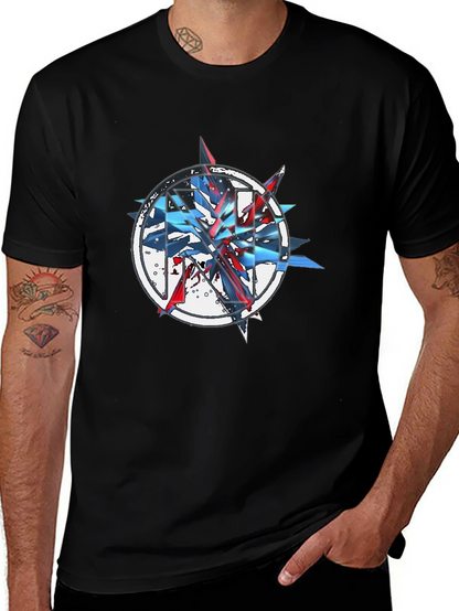 Abstract Graphic Print Black T-Shirt