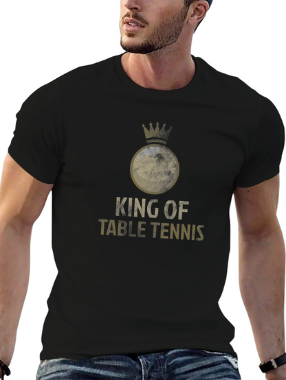 King of Table Tennis Black Graphic Tee