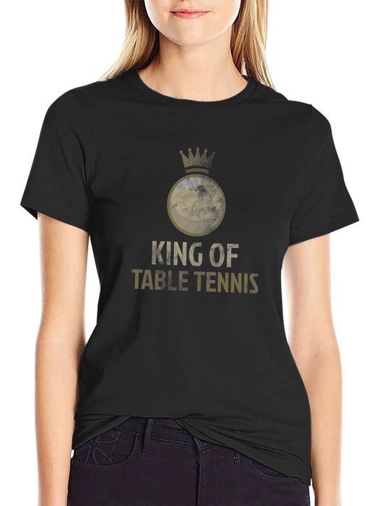 King of Table Tennis Black Graphic Tee