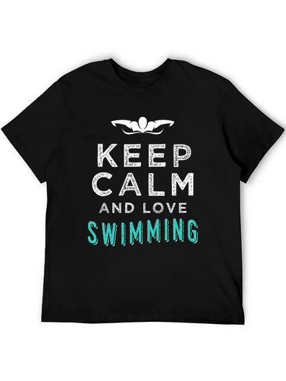 Keep Calm & Love Swimming T-Shirt - Relaxed Fit