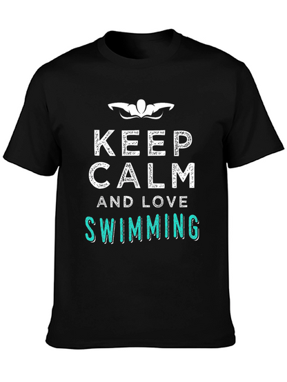 Keep Calm & Love Swimming T-Shirt - Relaxed Fit