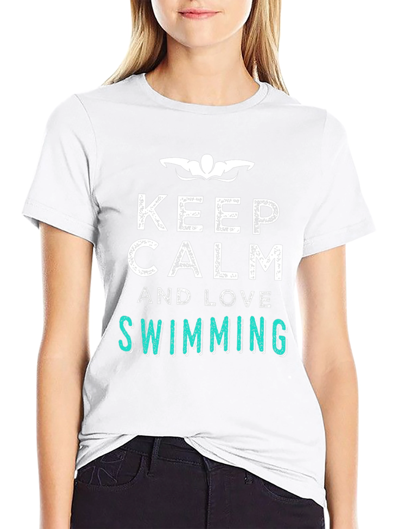 Keep Calm & Love Swimming T-Shirt - Relaxed Fit